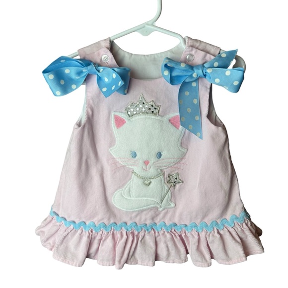 The Bailey Boys Other - The Bailey Boys Pink Corduroy Kitty Princess Dress 12M